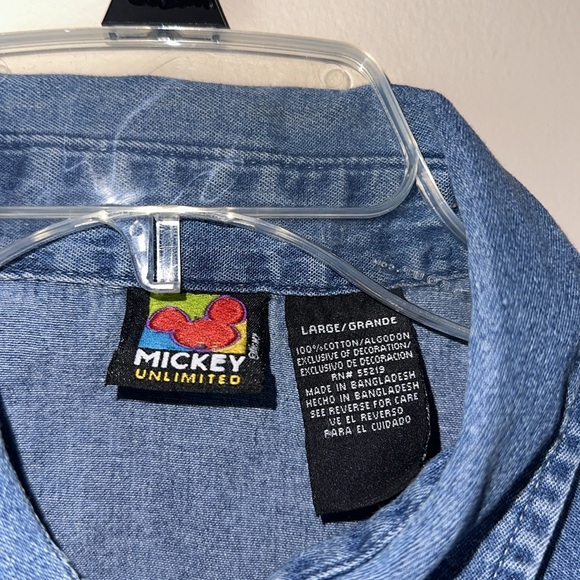 Mickey‎ Mouse USA Denim Sleeveless Cut Off Top Kids Large - Picture 4 of 5